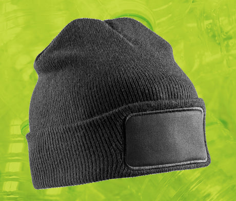 RECYCLED DOUBLE KNIT PRINTERS BEANIE