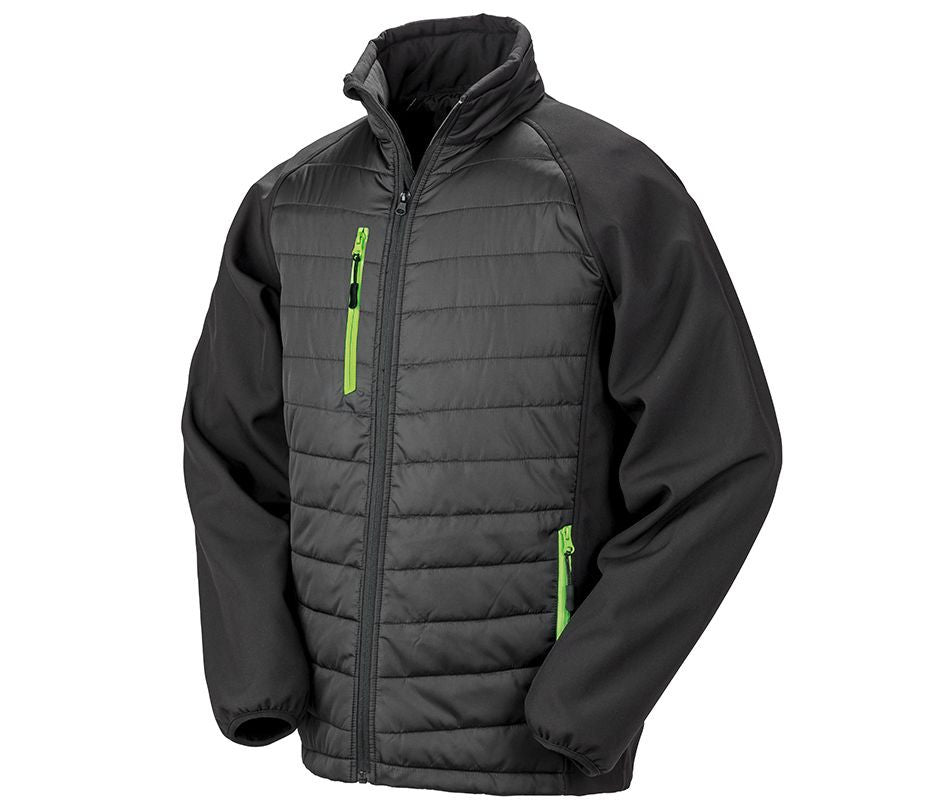 RESULT BLACK COMPASS PADDED SOFTSHELL JACKET