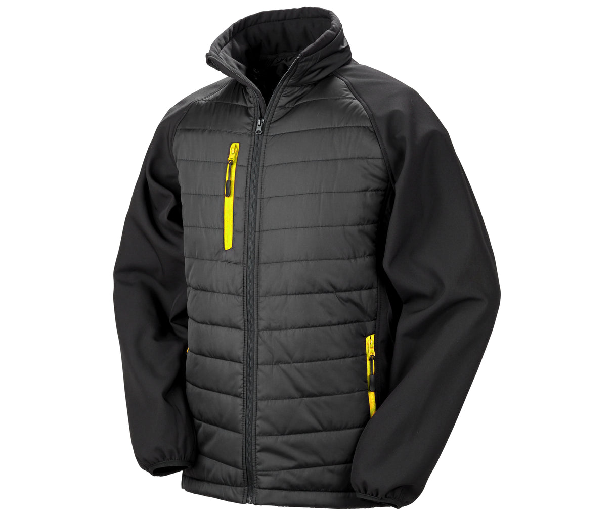 RESULT BLACK COMPASS PADDED SOFTSHELL JACKET