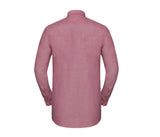 RUSSELL COLLECTION MEN'S LONG SLEEVE TAILORED WASHED OXFORD SHIRT