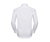 RUSSELL COLLECTION MEN'S LONG SLEEVE TAILORED CONTRAST HERRINGBONE SHIRT