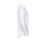 RUSSELL COLLECTION MEN'S LONG SLEEVE TAILORED CONTRAST HERRINGBONE SHIRT