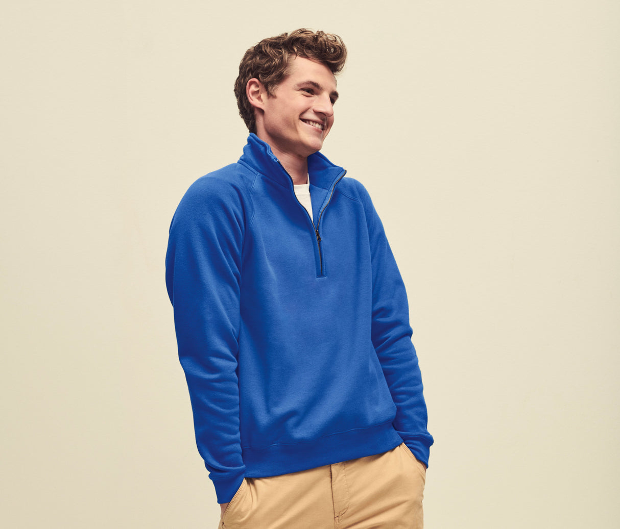 FRUIT OF THE LOOM PREMIUM ZIP NECK SWEAT