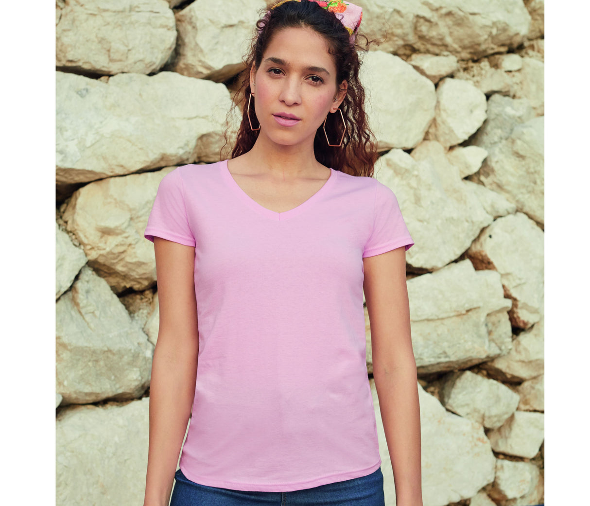 FRUIT OF THE LOOM LADIES VALUEWEIGHT V-NECK T