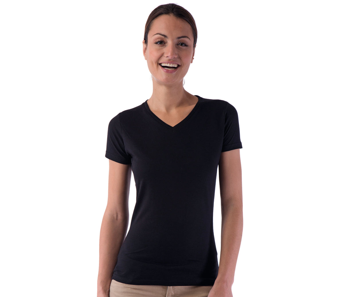 SANS ETIQUETTE LADIES' V-NECK SUPERB TEE