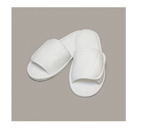 OPEN TOE SLIPPERS WITH SIDE FASTENING