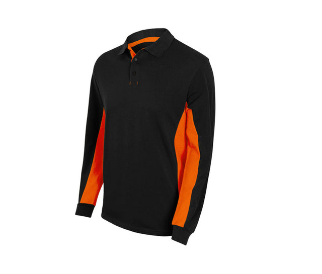 TWO-TONE LONG-SLEEVE POLO SHIRT