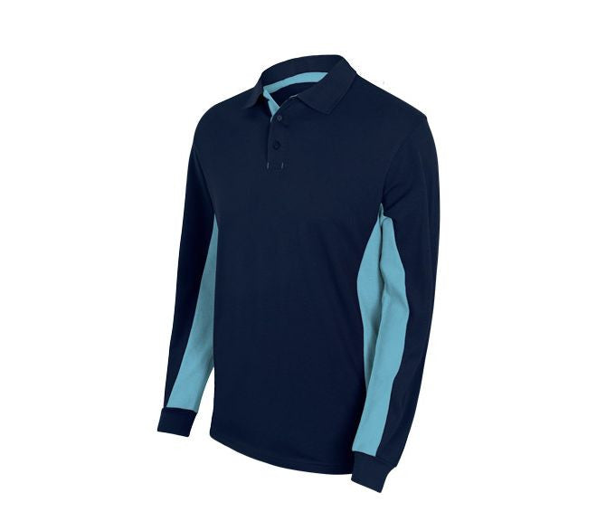 VELILLA TWO-TONE LONG-SLEEVE POLO SHIRT
