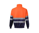 VELILLA TWO-TONE HIGH VISIBILITY ZIP SWEATSHIRT