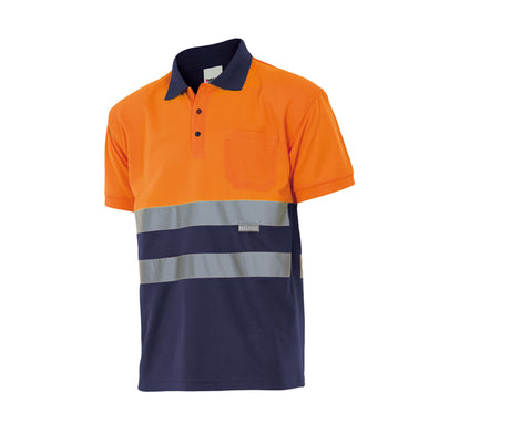 TWO-TONE HIGH VISIBILITY SHORT SLEEVE POLO SHIRT
