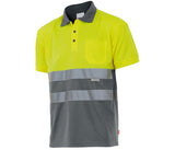 VELILLA TWO-TONE HIGH VISIBILITY SHORT SLEEVE POLO SHIRT