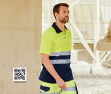 VELILLA TWO-TONE HIGH VISIBILITY SHORT SLEEVE POLO SHIRT