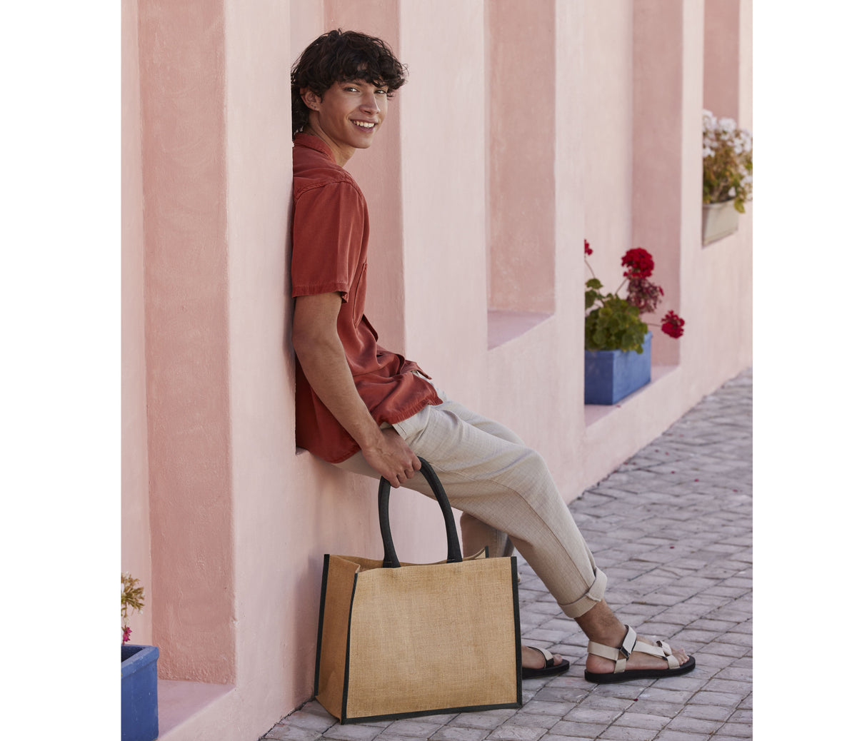 WESTFORD MILL NATURAL STARCHED JUTE CLASSIC SHOPPER