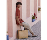 WESTFORD MILL NATURAL STARCHED JUTE CLASSIC SHOPPER