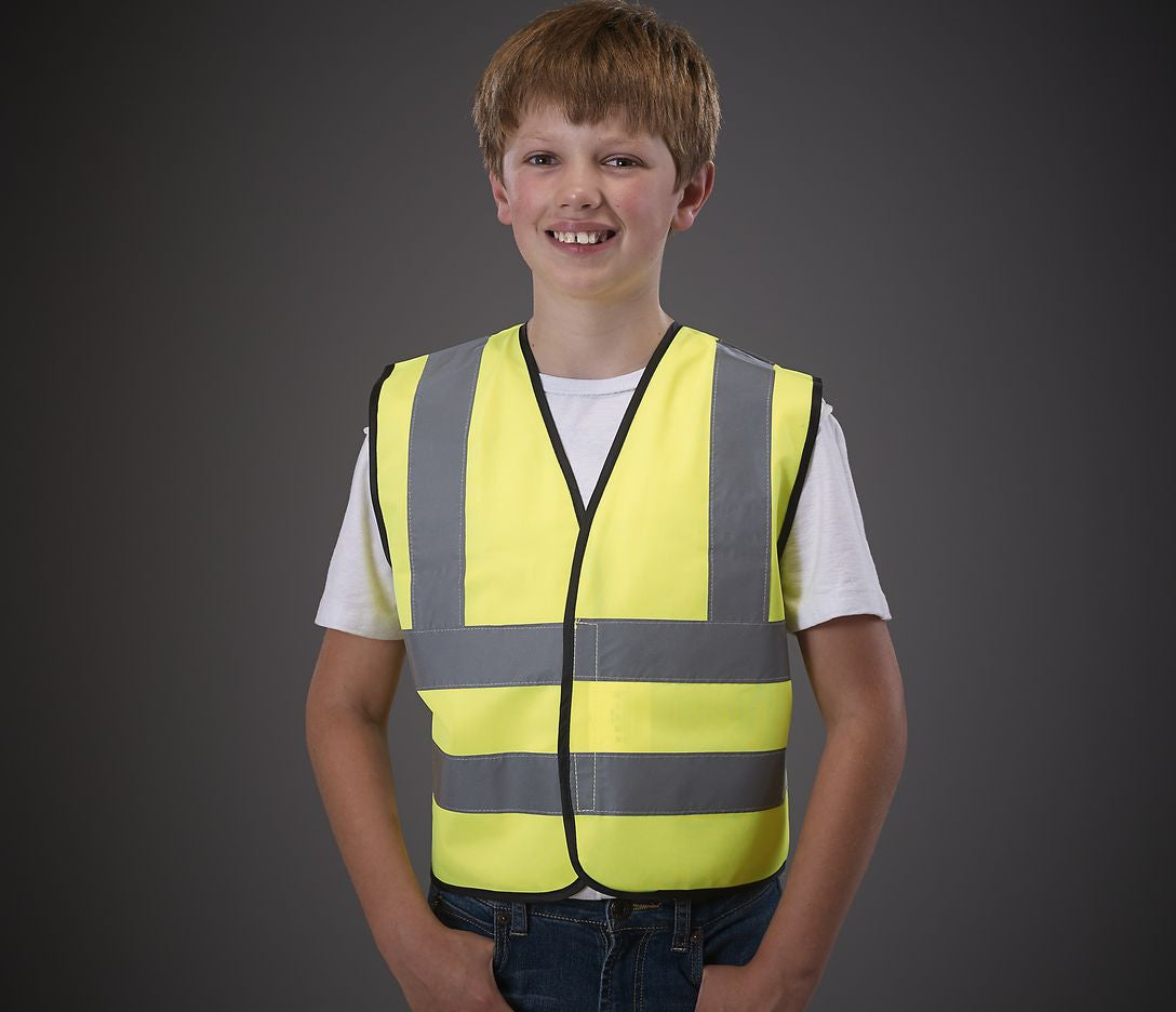 KIDS HI-VIS TWO BAND &amp; BRACES WAISTCOAT